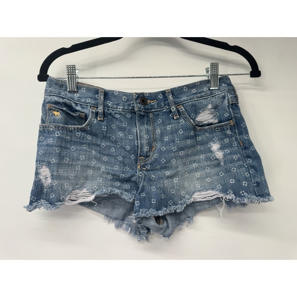 Abercrombie Kids Girl's Shorts Denim Blue Jeans 16 Micro Mini distressed preppy